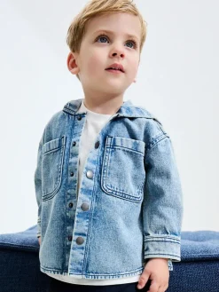 Next Denim Hooded Overshirt (3mths-7yrs)^BOY Coats, Jackets & Pramsuits|Coats, Jackets & Pramsuits