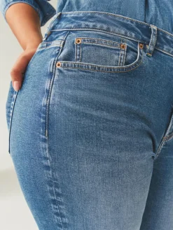 Next Mid Blue Denim Hourglass Mid Rise Stretch Slim Jeans^Women Jeans|Jeans