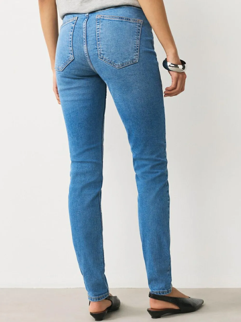 Hot Next Mid Rise Stretch Skinny Jeans Mid Blue Denim