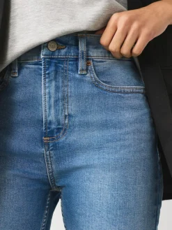 Hot Next Mid Rise Stretch Skinny Jeans Mid Blue Denim