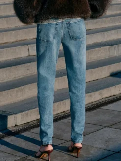 Clearance Next Mom Comfort Stretch Column Jeans Mid Blue Denim