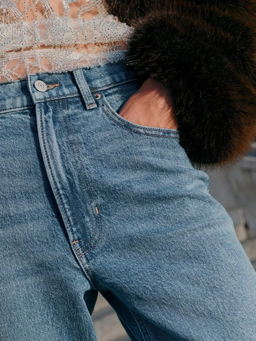 Clearance Next Mom Comfort Stretch Column Jeans Mid Blue Denim