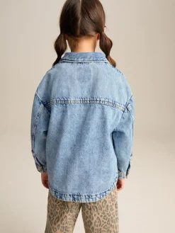 Next Mid Blue Denim Shacket (3-16yrs)^ Jackets & Coats|Snowsuits & Coats