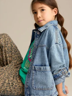 Next Mid Blue Denim Shacket (3-16yrs)^ Jackets & Coats|Snowsuits & Coats