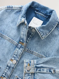 Next Mid Blue Denim Shacket (3-16yrs)^ Jackets & Coats|Snowsuits & Coats