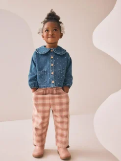Next Mid Blue Denim Shirt and Check Trousers Set (3mths-7yrs)^ Sets & Co-Ords|Sets & Co-Ords