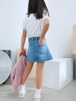 Online Next Denim Skirt (3-16yrs) Mid Blue