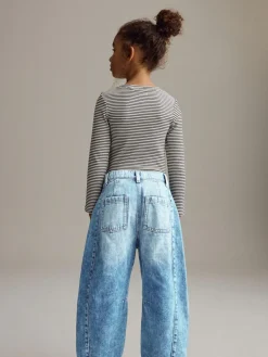 Next Mid Blue Denim Volume Barrel Jeans (3-16yrs)^ Jeans