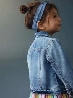 Hot Next Mid Blue Denim Western 100% Cotton Jacket (3mths-7yrs)