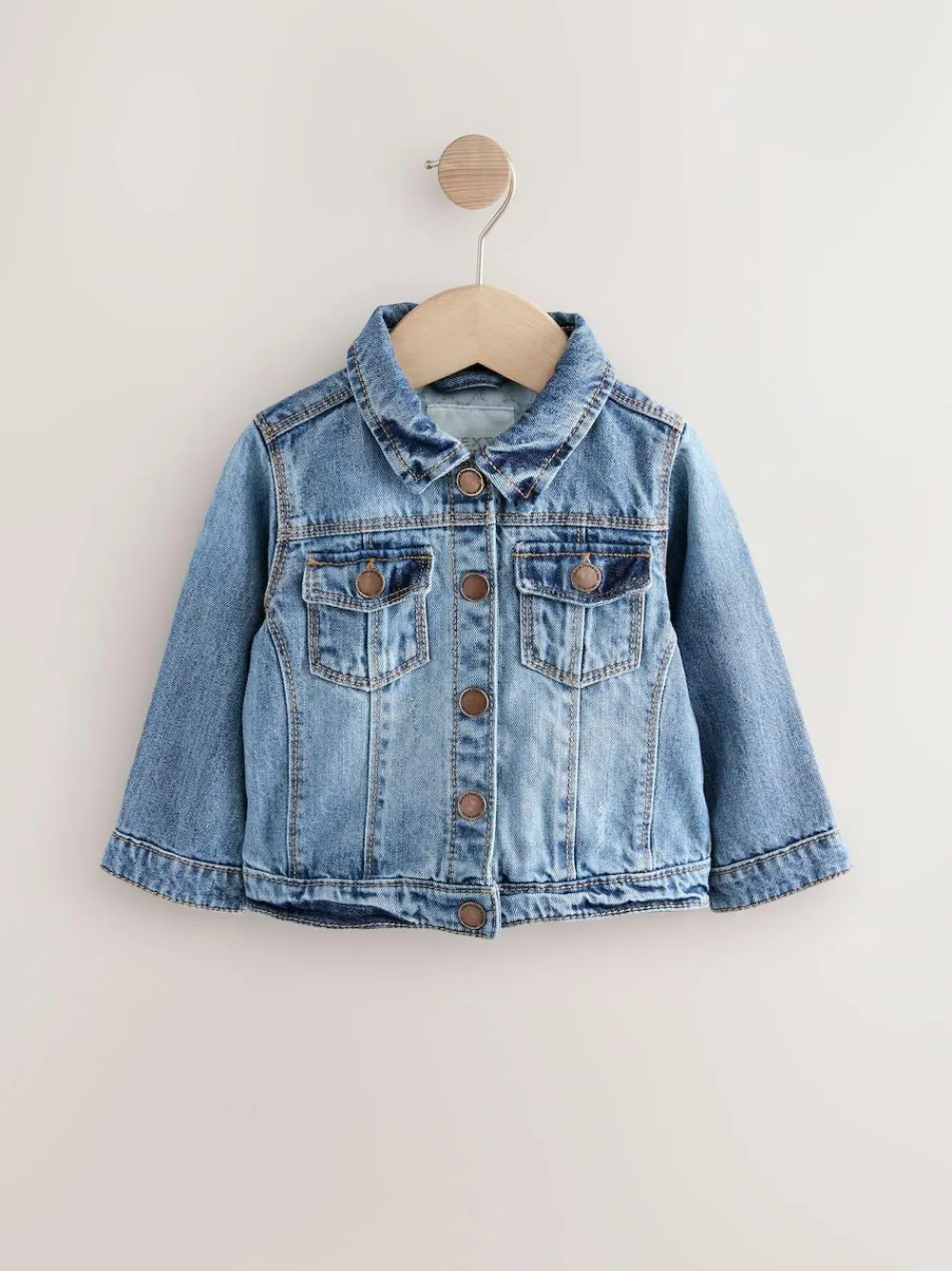 Hot Next Mid Blue Denim Western 100% Cotton Jacket (3mths-7yrs)