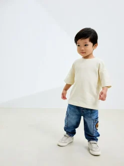 Next Cargo Jeans (3mths-7yrs) Mid Blue Dog