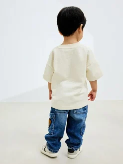 Next Cargo Jeans (3mths-7yrs) Mid Blue Dog