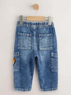 Next Cargo Jeans (3mths-7yrs) Mid Blue Dog