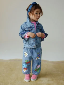 Next Mid Blue Doodle printed Jeans (3mths-7yrs)^ Jeans & Joggers|Jeans