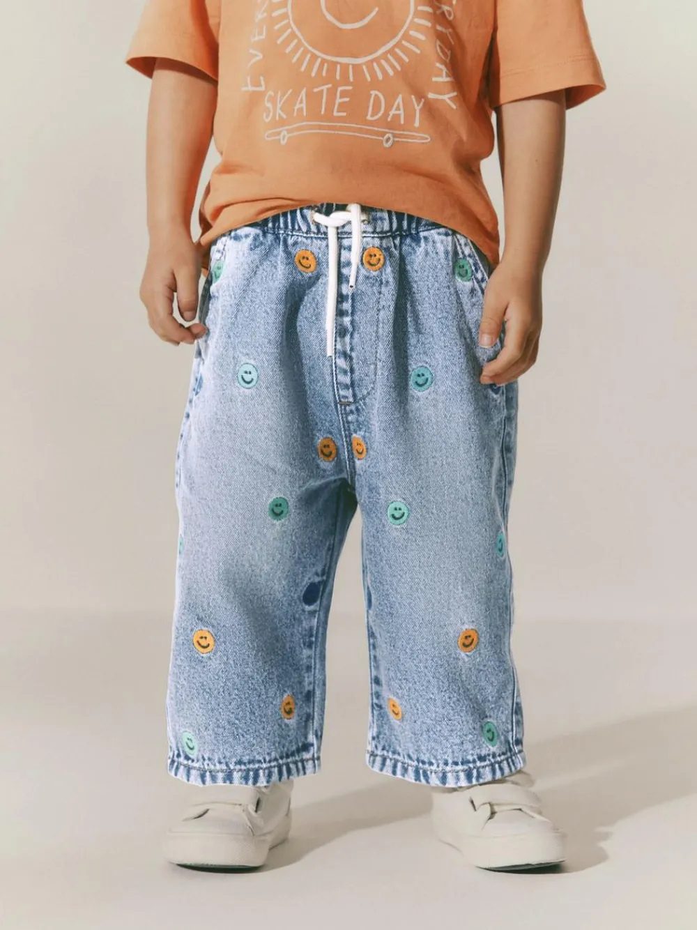 Next Mid Blue Embroidered 100% Cotton Denim Jeans (3mths-7yrs)