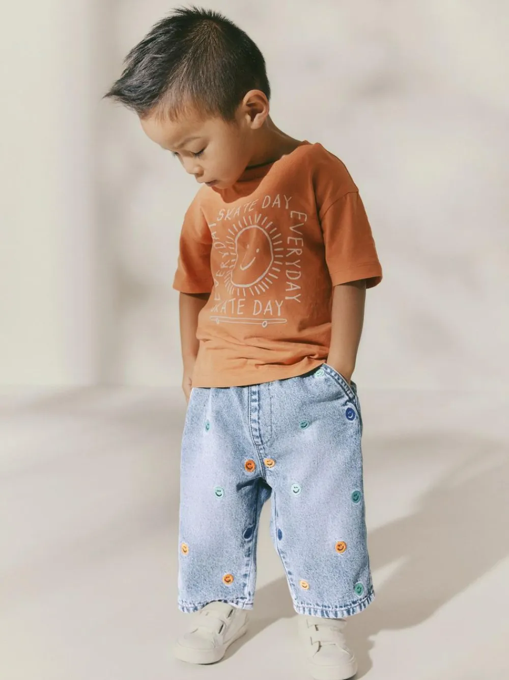 Next Mid Blue Embroidered 100% Cotton Denim Jeans (3mths-7yrs)