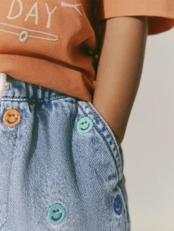 Next Mid Blue Embroidered 100% Cotton Denim Jeans (3mths-7yrs)