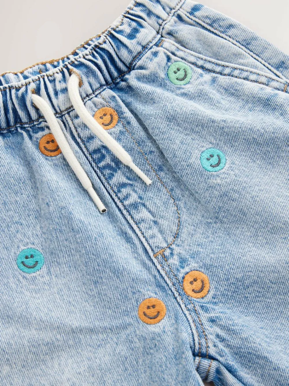Next Mid Blue Embroidered 100% Cotton Denim Jeans (3mths-7yrs)