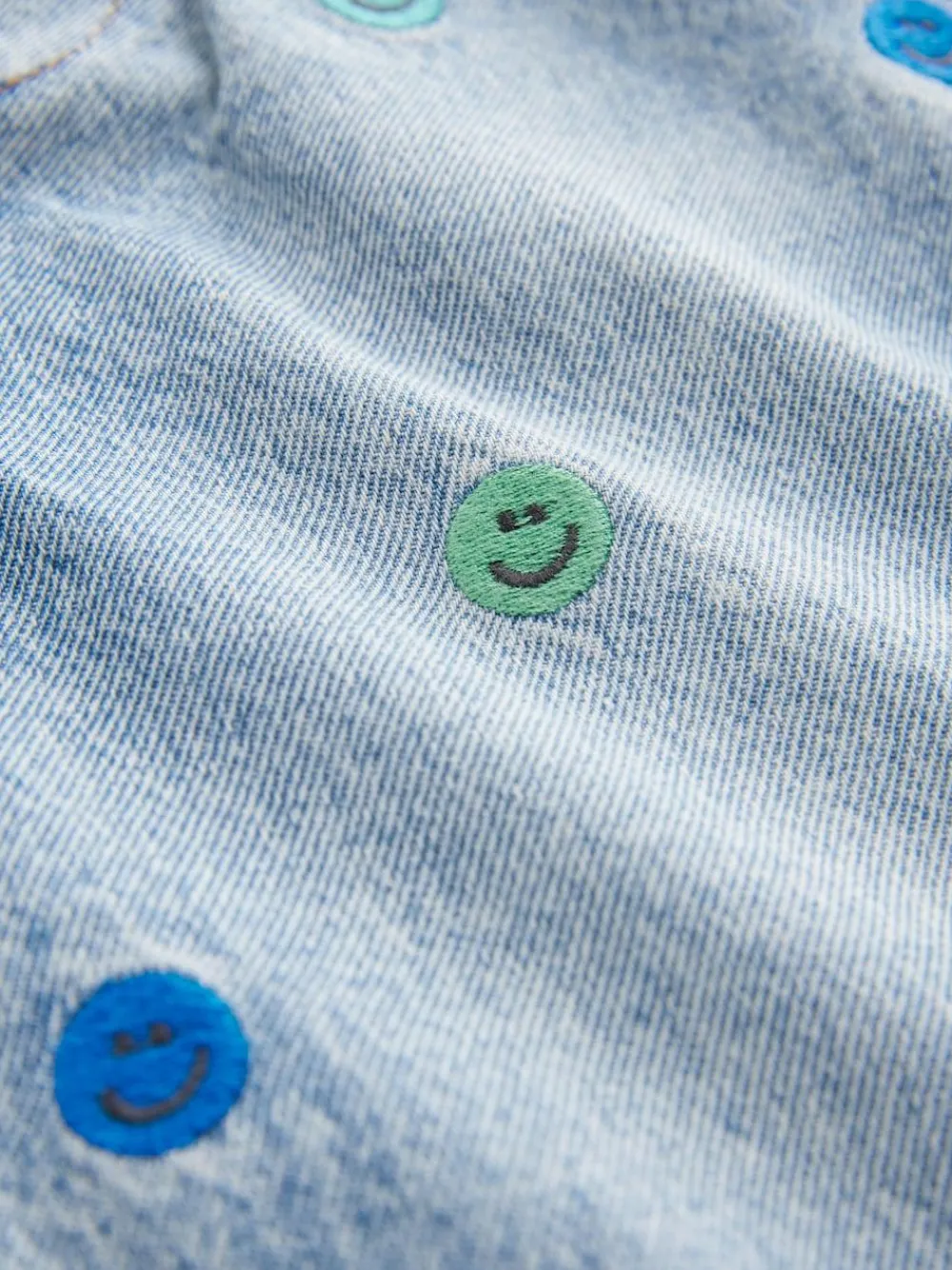 Next Mid Blue Embroidered 100% Cotton Denim Jeans (3mths-7yrs)