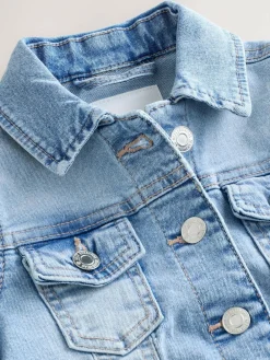 Discount Next Frill Shoulder Denim Jacket (3-16yrs) Mid Blue