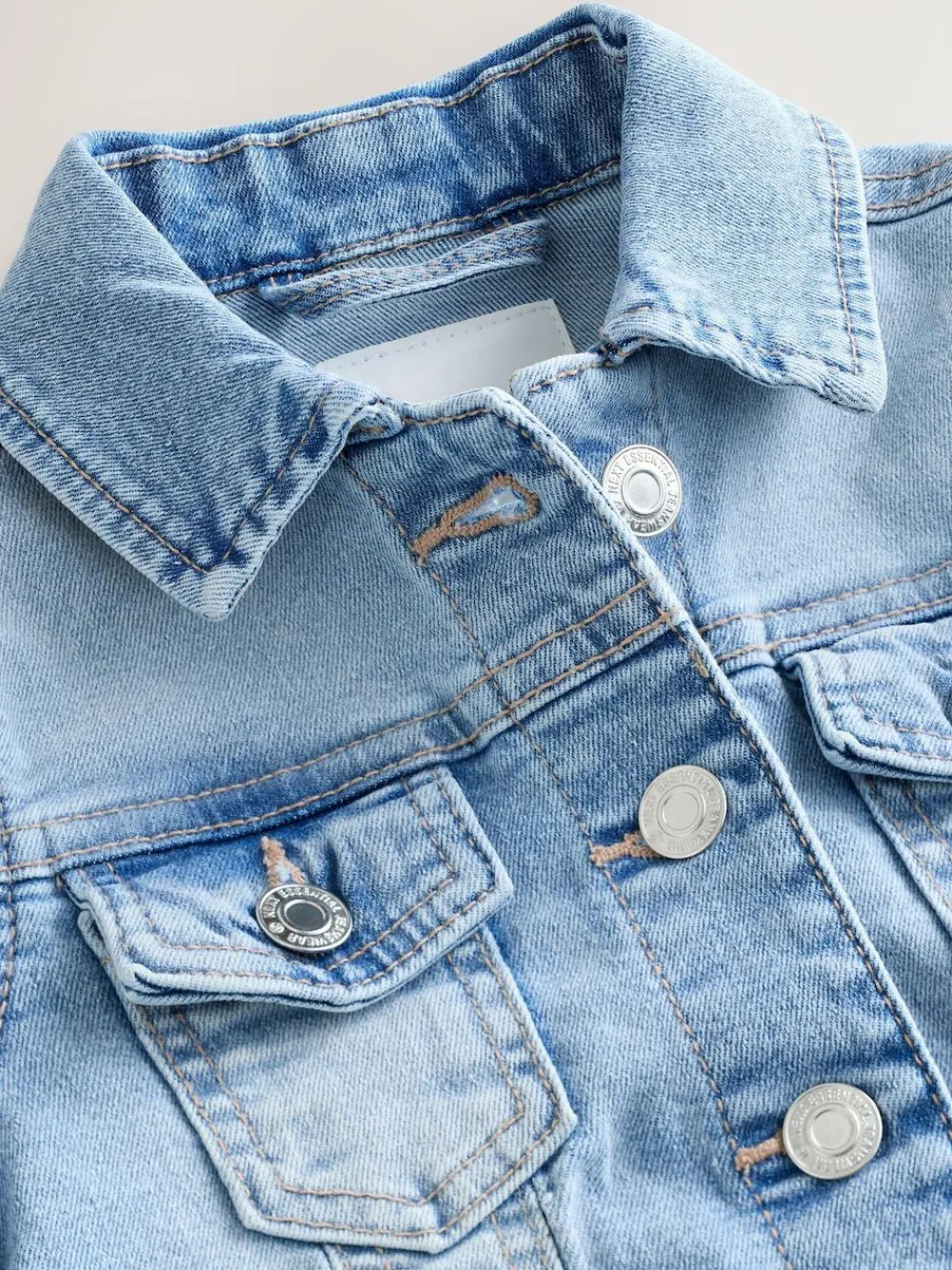 Discount Next Frill Shoulder Denim Jacket (3-16yrs) Mid Blue