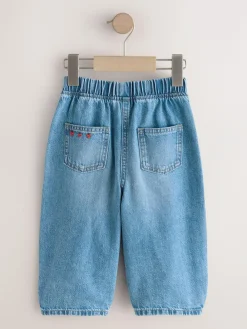 Outlet Next Mid Blue Galentines Embroidered Jeans (3mths-7yrs)