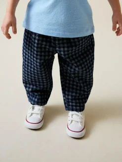 Online Next Barrel Jeans (3mths-7yrs) Mid Blue Gingham