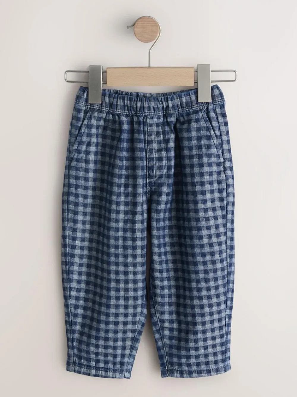 Online Next Barrel Jeans (3mths-7yrs) Mid Blue Gingham