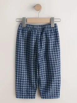 Online Next Barrel Jeans (3mths-7yrs) Mid Blue Gingham