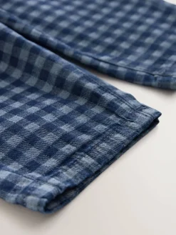 Online Next Barrel Jeans (3mths-7yrs) Mid Blue Gingham