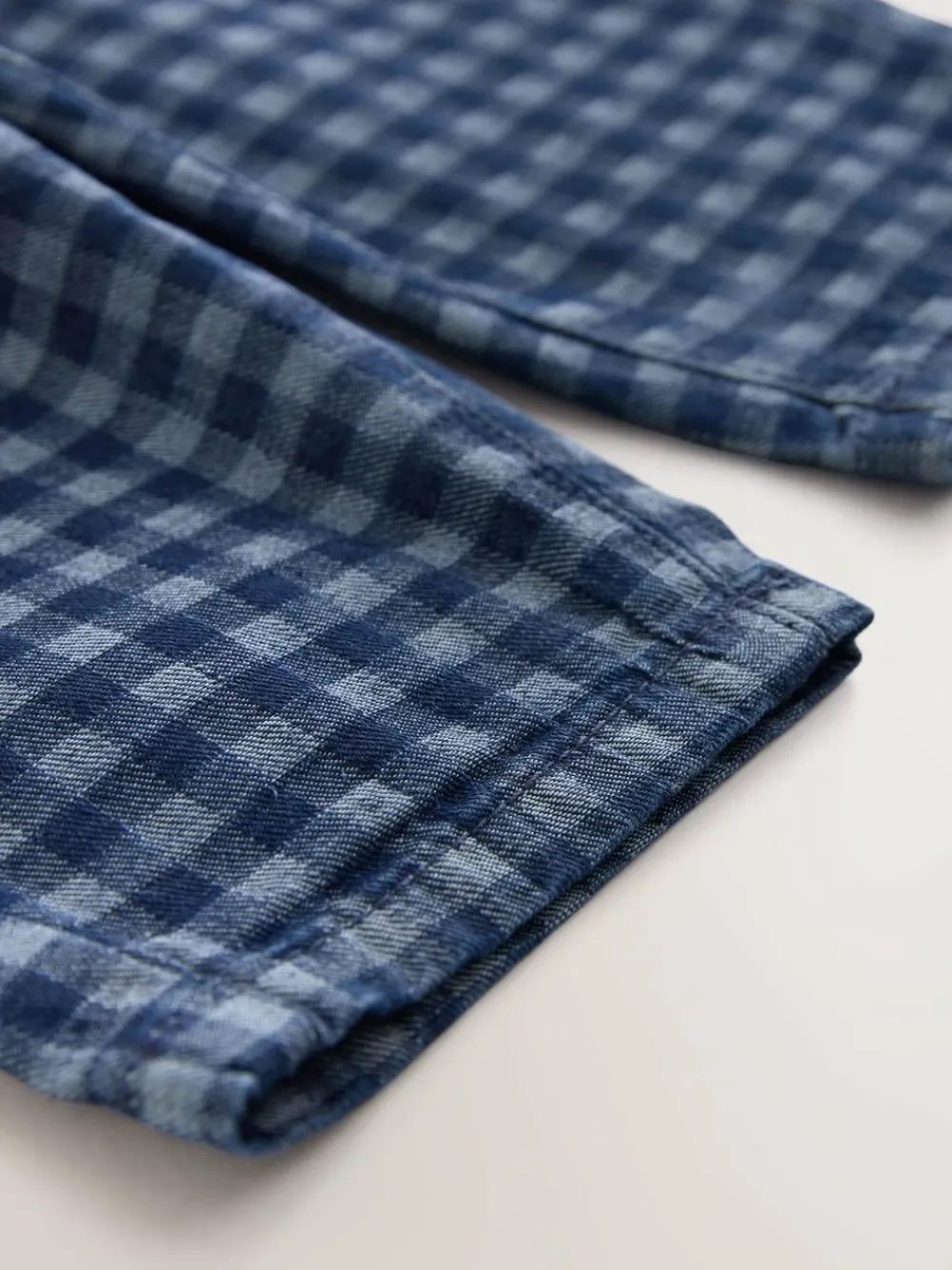 Online Next Barrel Jeans (3mths-7yrs) Mid Blue Gingham
