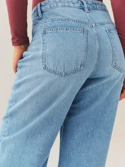 Best Next Hourglass Wide Leg Jeans Mid Blue