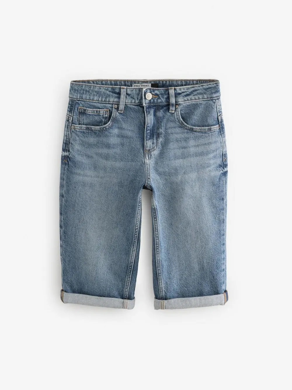 Outlet Next Knee Length Bermuda Denim Shorts Mid Blue