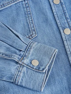 Sale Next Mid Blue Oversize Denim Shirt