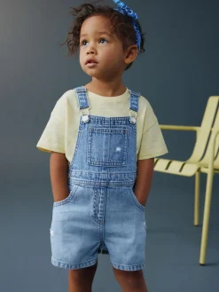 Best Next Mid Blue Plain Denim Dungarees (3mths-7yrs)