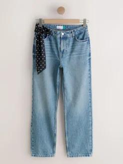Next Mid Rise Ankle Straight Leg Jeans With Scarf^Women Jeans|Jeans