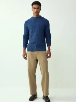 Next Regular Fit Cotton Rich Chevron Cable Crew Neck Jumper^ Knitwear|Knitwear