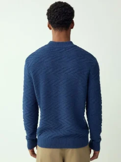 Next Regular Fit Cotton Rich Chevron Cable Crew Neck Jumper^ Knitwear|Knitwear