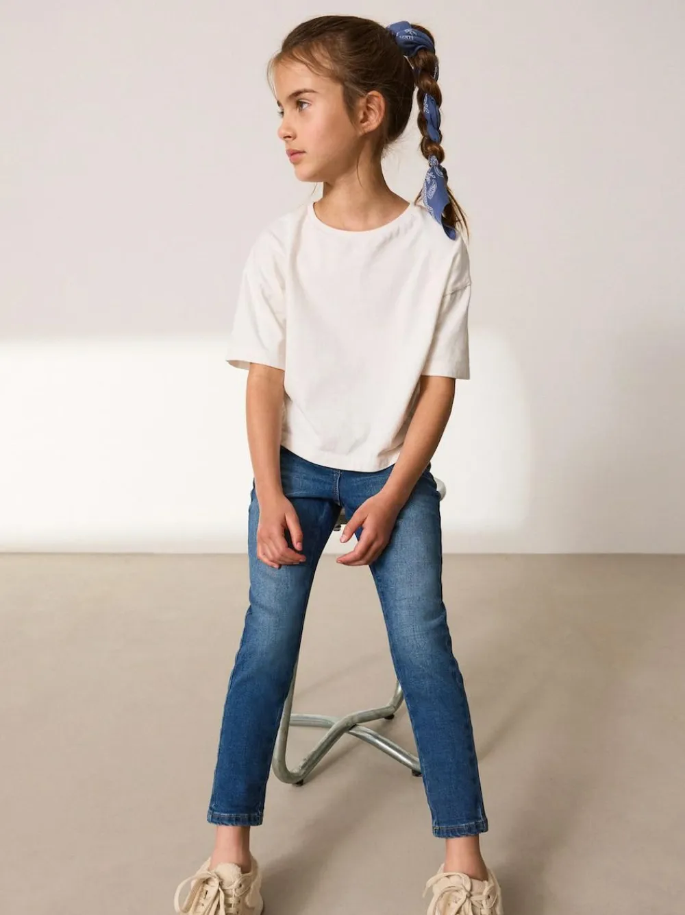 Online Next Regular Fit Skinny Jeans (3-16yrs) Mid Blue