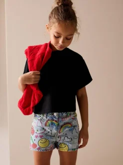 Next Mid Blue SmileyWorld® Graffiti Print Denim Shorts (3-16yrs)^ Shorts & Skirts