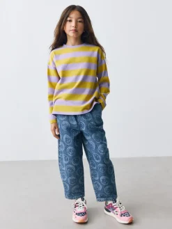 Next Mid Blue SmileyWorld® Pullon Barrel Jeans (3-16yrs)^ Jeans