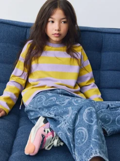 Next Mid Blue SmileyWorld® Pullon Barrel Jeans (3-16yrs)^ Jeans