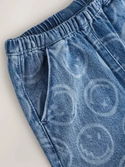 Next Mid Blue SmileyWorld® Pullon Barrel Jeans (3-16yrs)^ Jeans