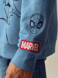 New Next Mid Blue Spiderman Flip Sequin Hoodie (3-16yrs)