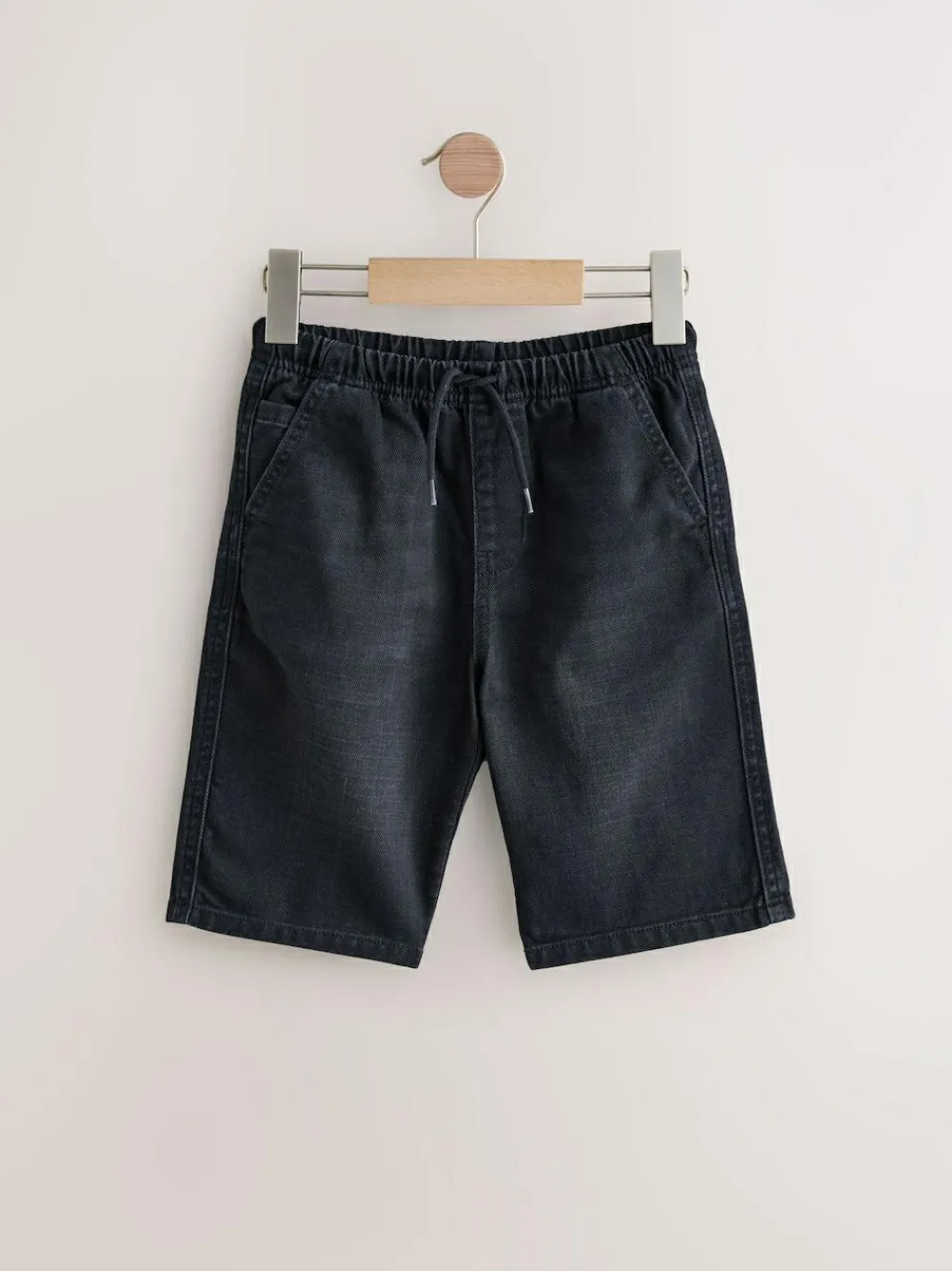 Hot Next Bermuda Pull On Denim Shorts 2 Pack (3-16yrs) Mid Blue/Black