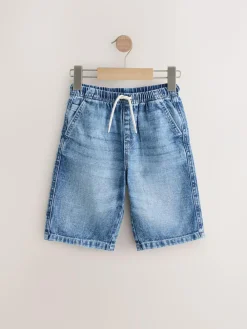 Hot Next Bermuda Pull On Denim Shorts 2 Pack (3-16yrs) Mid Blue/Black
