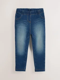 Next Mid Blue/Light Blue Denim 2 Pack Elasticated Waist Jeggings (3mths-7yrs)^ Multipacks|Jeans & Joggers