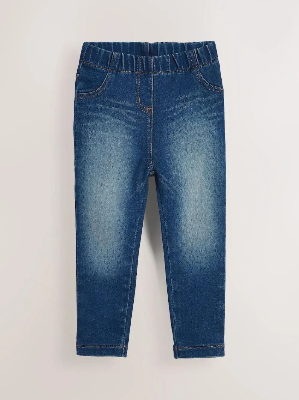 Next Mid Blue/Light Blue Denim 2 Pack Elasticated Waist Jeggings (3mths-7yrs)^ Multipacks|Jeans & Joggers