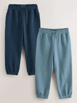Sale Next Regular Fit Joggers 2 Pack (3-16yrs) Mid Blue/Navy