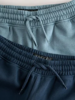 Sale Next Regular Fit Joggers 2 Pack (3-16yrs) Mid Blue/Navy